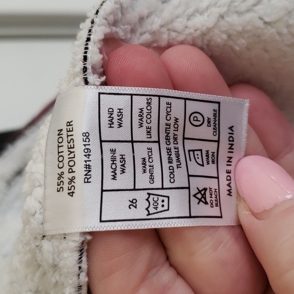 Nomad Men's Black & Pink Plaid Sherpa Lined Button Down - Size M - Picture 9 of 10